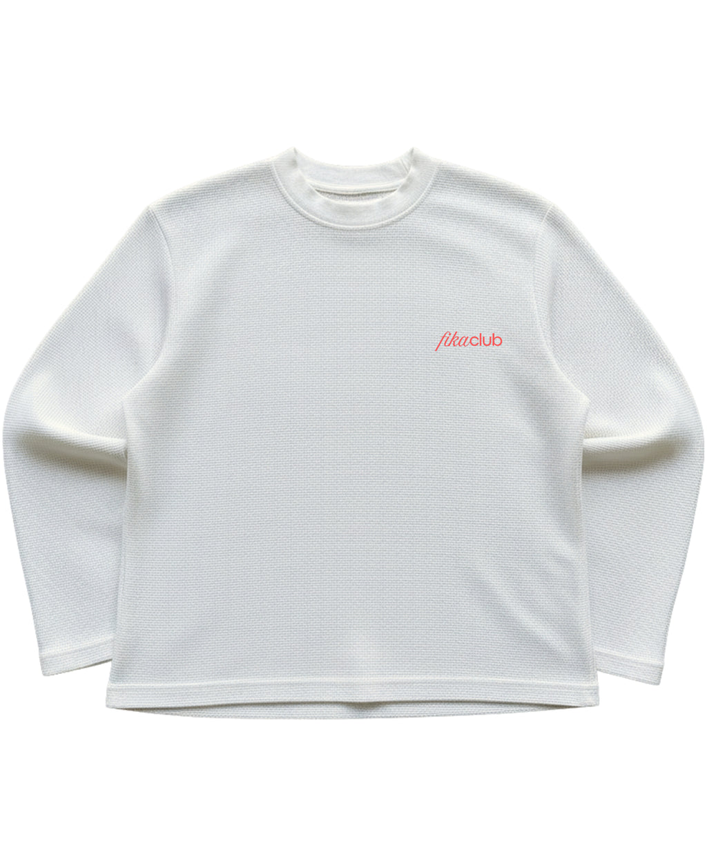 Off-white waffle knit oversized full-sleeve Front Design