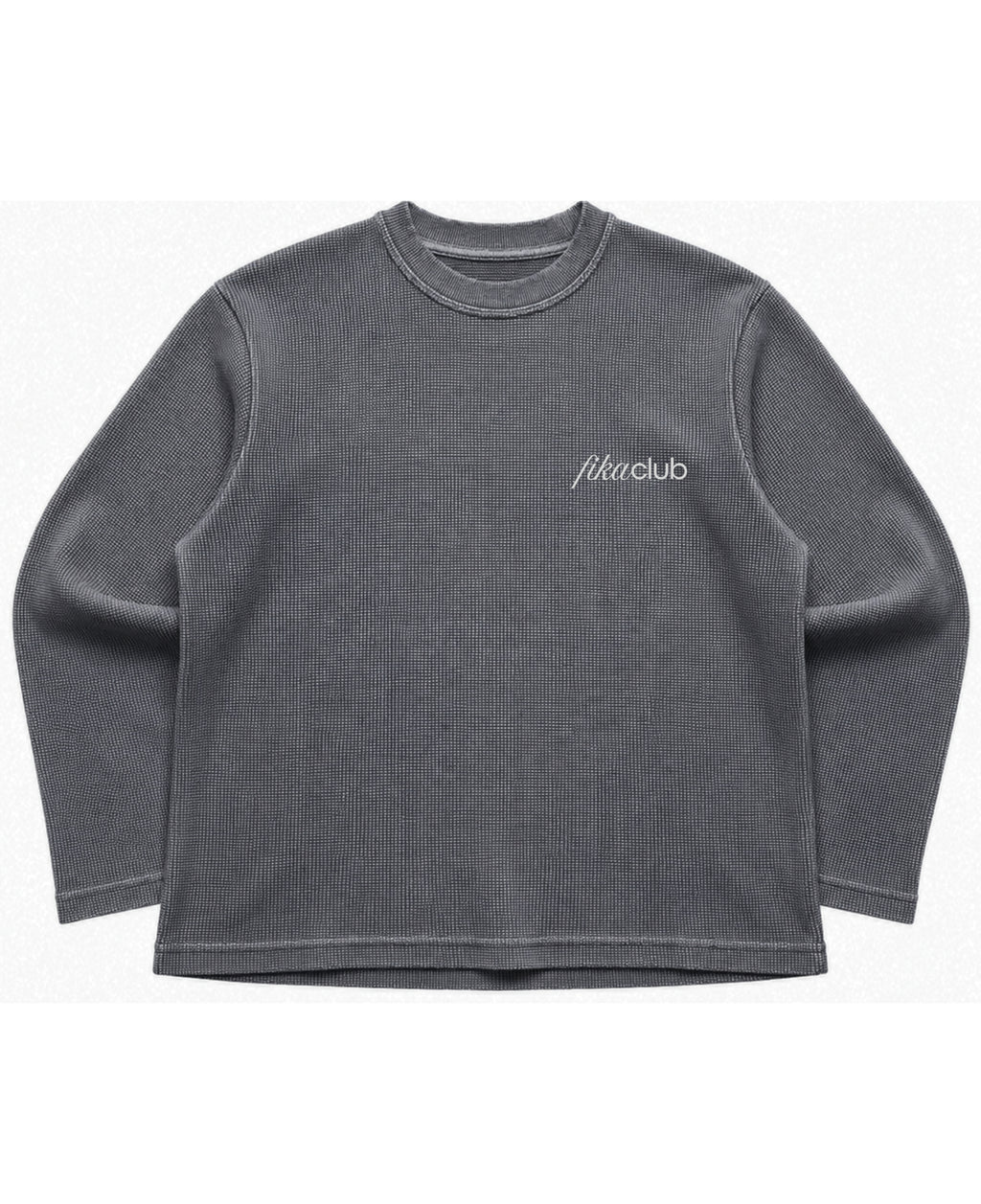 Acidwash waffle knit oversized full-sleeve Front Design