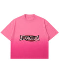 Pink Sunfade Ombré Wash Boxy Fit T-shirt Front Design